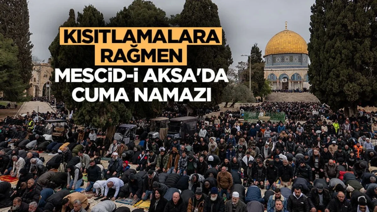 Mescid-i Aksa'da Kısıtlamalara Rağmen 100 Bin Kişi Namaz Kıldı